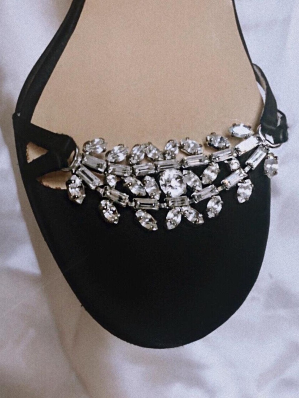 ✨ Jimmy Choo Black Satin Crystal Heels - Box & bag